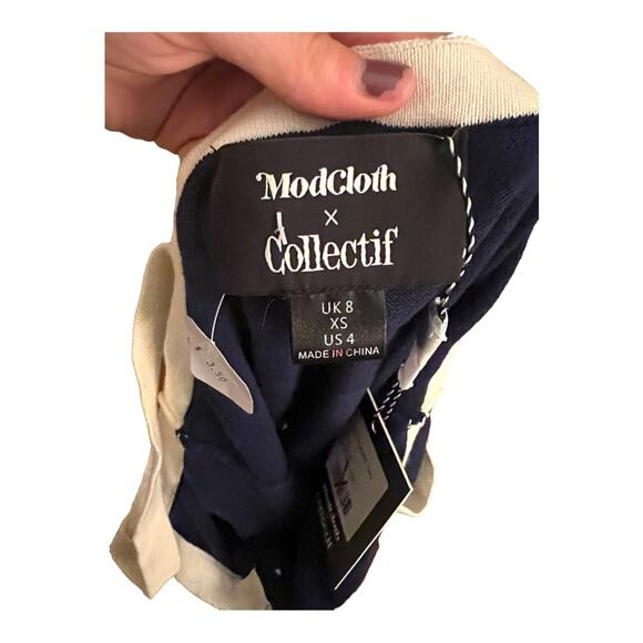 NWT ModCloth x Collectif All Buttoned Up Clara Knit Sweater Nautical Tank Top - Picture 7 of 10